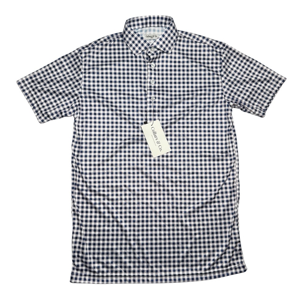 Collars & Co. Performance Firm Dress Collar Polo Shirt Men’s Small Blue NEW
